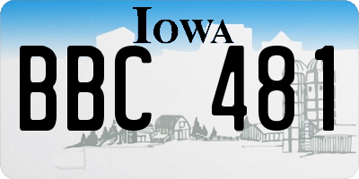 IA license plate BBC481