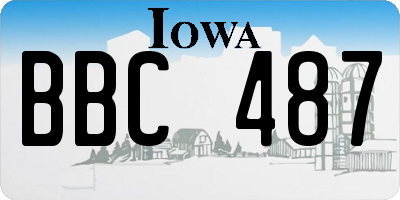 IA license plate BBC487
