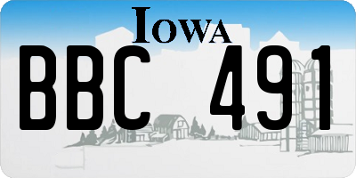 IA license plate BBC491