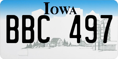 IA license plate BBC497