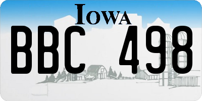 IA license plate BBC498