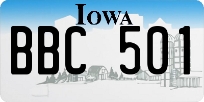 IA license plate BBC501