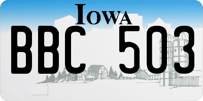 IA license plate BBC503