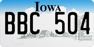 IA license plate BBC504