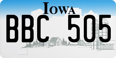 IA license plate BBC505