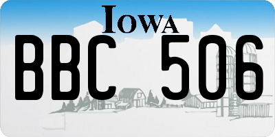 IA license plate BBC506