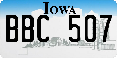 IA license plate BBC507
