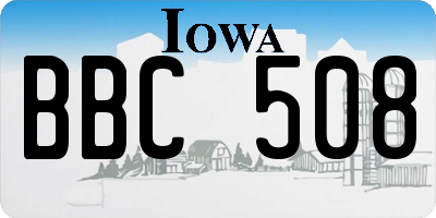 IA license plate BBC508