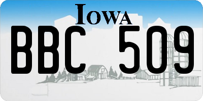 IA license plate BBC509