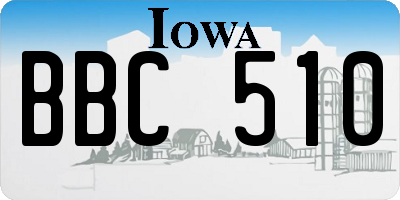 IA license plate BBC510