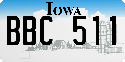 IA license plate BBC511