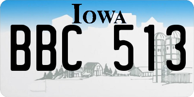 IA license plate BBC513