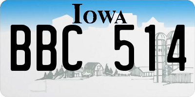 IA license plate BBC514