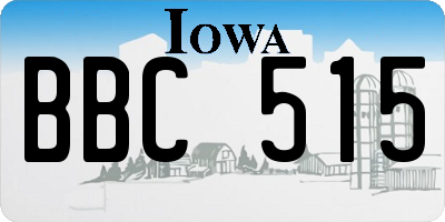 IA license plate BBC515