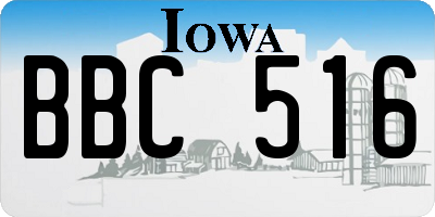 IA license plate BBC516
