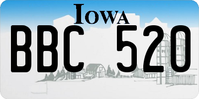 IA license plate BBC520