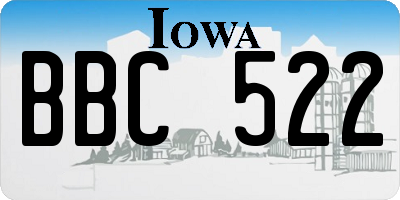 IA license plate BBC522