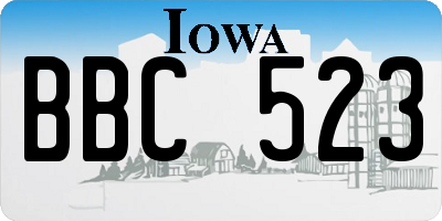 IA license plate BBC523