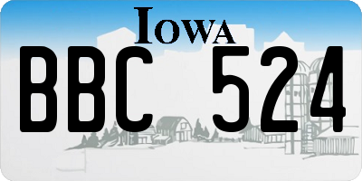 IA license plate BBC524