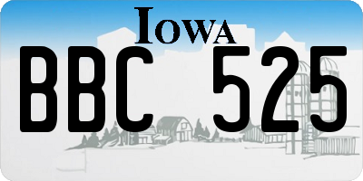IA license plate BBC525