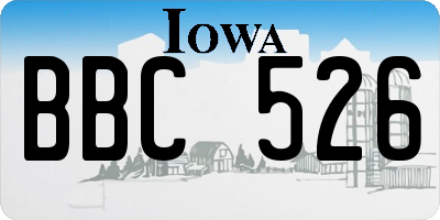 IA license plate BBC526