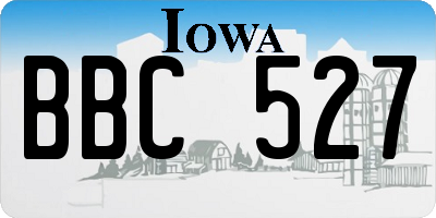 IA license plate BBC527
