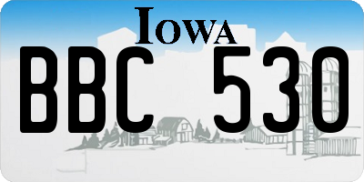 IA license plate BBC530