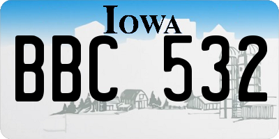 IA license plate BBC532