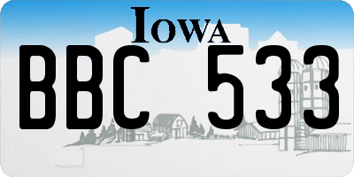IA license plate BBC533