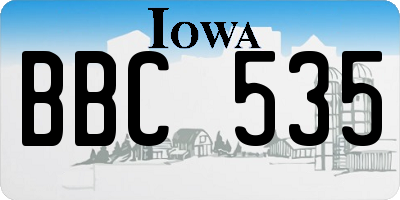 IA license plate BBC535