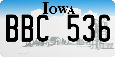 IA license plate BBC536