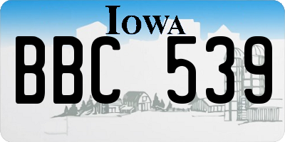 IA license plate BBC539