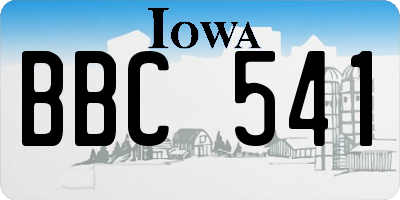 IA license plate BBC541