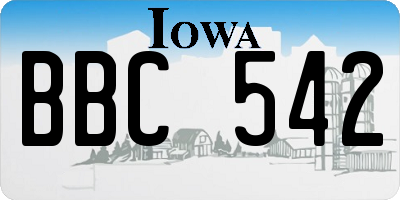 IA license plate BBC542