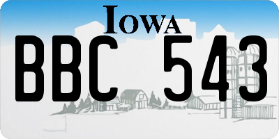 IA license plate BBC543