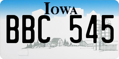 IA license plate BBC545