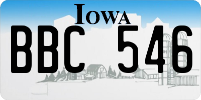 IA license plate BBC546