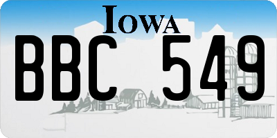 IA license plate BBC549