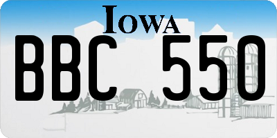 IA license plate BBC550
