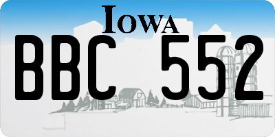 IA license plate BBC552