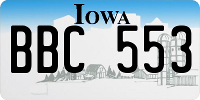 IA license plate BBC553