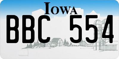 IA license plate BBC554