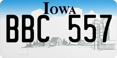 IA license plate BBC557