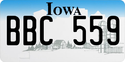 IA license plate BBC559