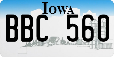IA license plate BBC560