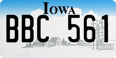 IA license plate BBC561