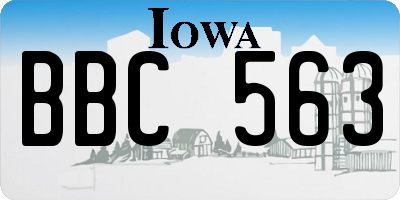 IA license plate BBC563