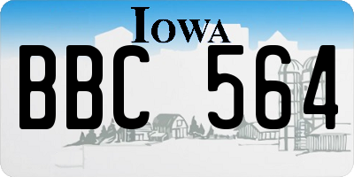 IA license plate BBC564