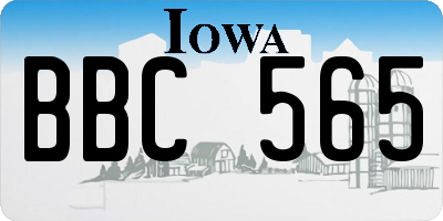 IA license plate BBC565
