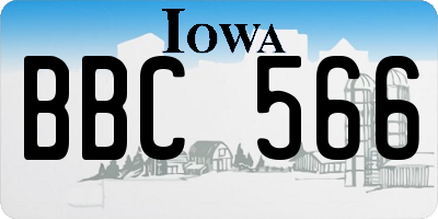 IA license plate BBC566
